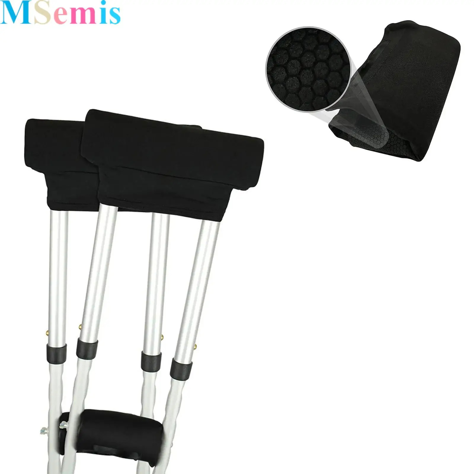 

Universal Non-slip Four-piece Crutch Walking Aid Crutch Armrest Pad 2 Pcs Underarm Pads And 2 Pcs Hand Grip Pads for Mobility