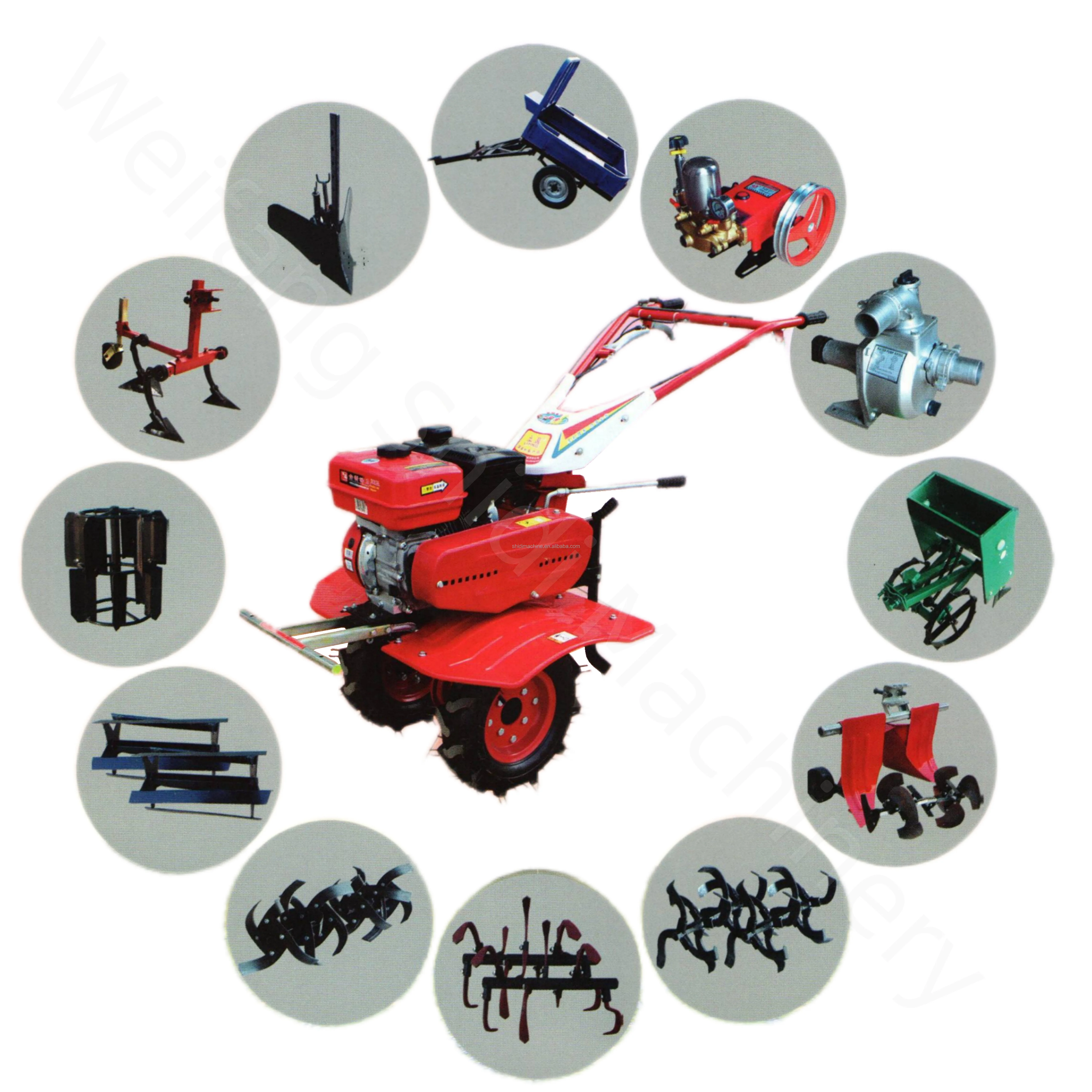 

farm use agricultural Small tractor walking tractor rotary tiller mini power gasoline engine tiller for sale