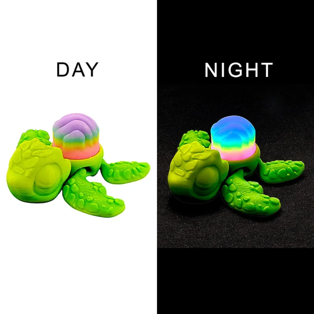 

Luminous Turtle Mobile Toy Lights up at Night Mineral Turtle 3D Printing Doll Animal Figurine 3D Printing Turtle Kids Toy