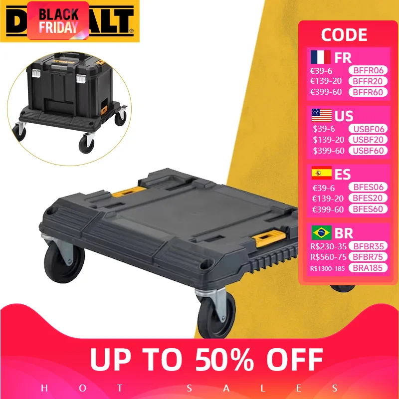 DEWALT DWST1-71229 TSTAK CART 360° Swivelling 4 Wheels Trolley Wheeled Carrier Mobile Storage Box DWST1-71229-23 TSTAK Tool Cart