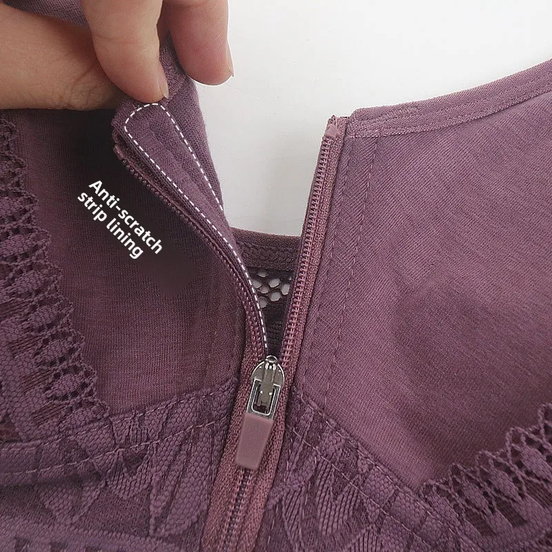 حمالة صدر مبطنة ناعمة بسحاب أمامي للنساء الأكبر سناً، حمالات صدر مريحة لاسلكية مع أشرطة قابلة للتعديل، تغطية كاملة مقاس كبير