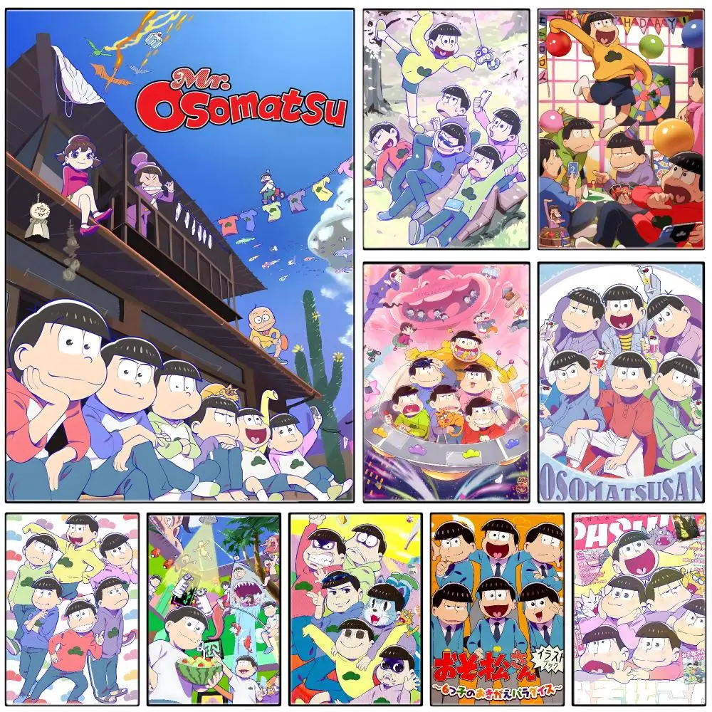 Comedy Anime O-Osomatsu san Poster  Self-adhesive Art Waterproof Paper Sticker Coffee House Bar Room Wall Decor