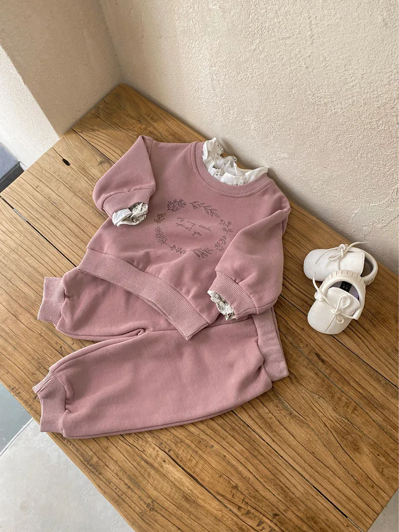 MILANCEL Nieuwe Lente Kinderen Leuke Brief Fleece Gewatteerde Hoodie Pak Kids Casual Sweatshirt Set