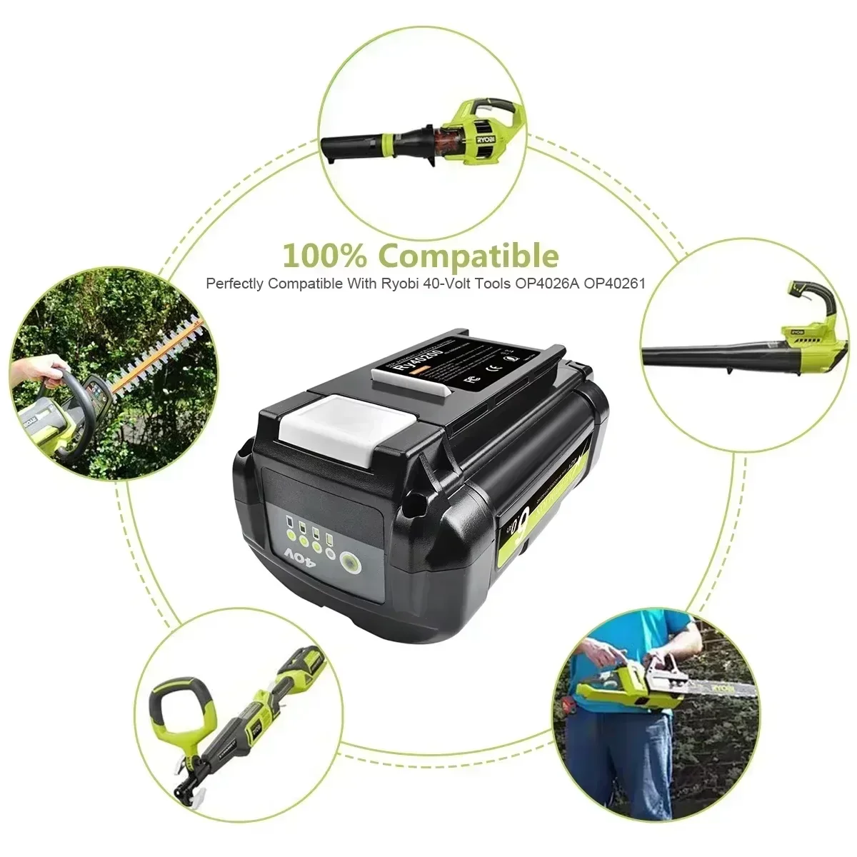 

Для Ryobi 6,0 Ач 40 В литий-ионная аккумуляторная батарея для Ryobi RY40502 RY40200 40 В аккумулятор для беспроводных электроинструментов OP4050 OP4026 OP40401