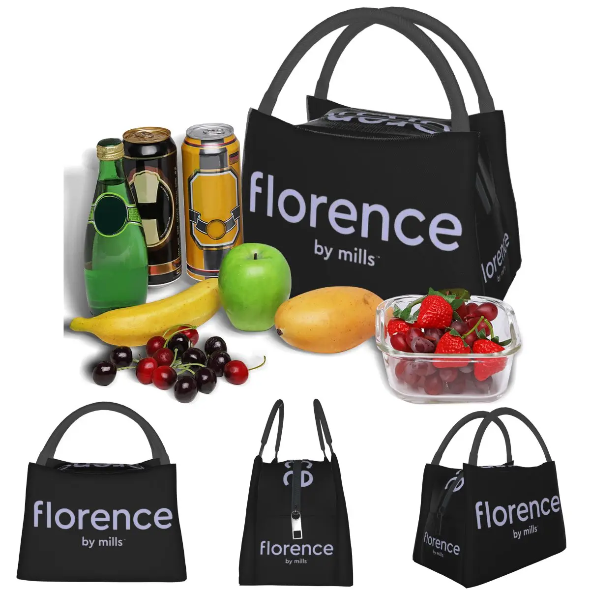 Florence By Mills Millie Bobby Brown Lightweight Handheld Insulated Lunch Bag Large Capacity for Adults Students Travel Picnic