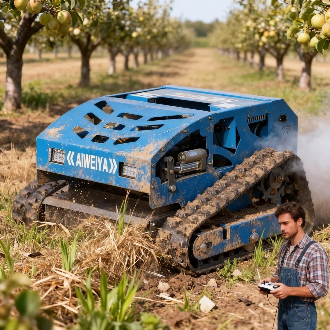 

Customized Agriculture Lawn Mower High Quality CE Approved Crawler Brush Cutter Self Propelled Remote Control Robot