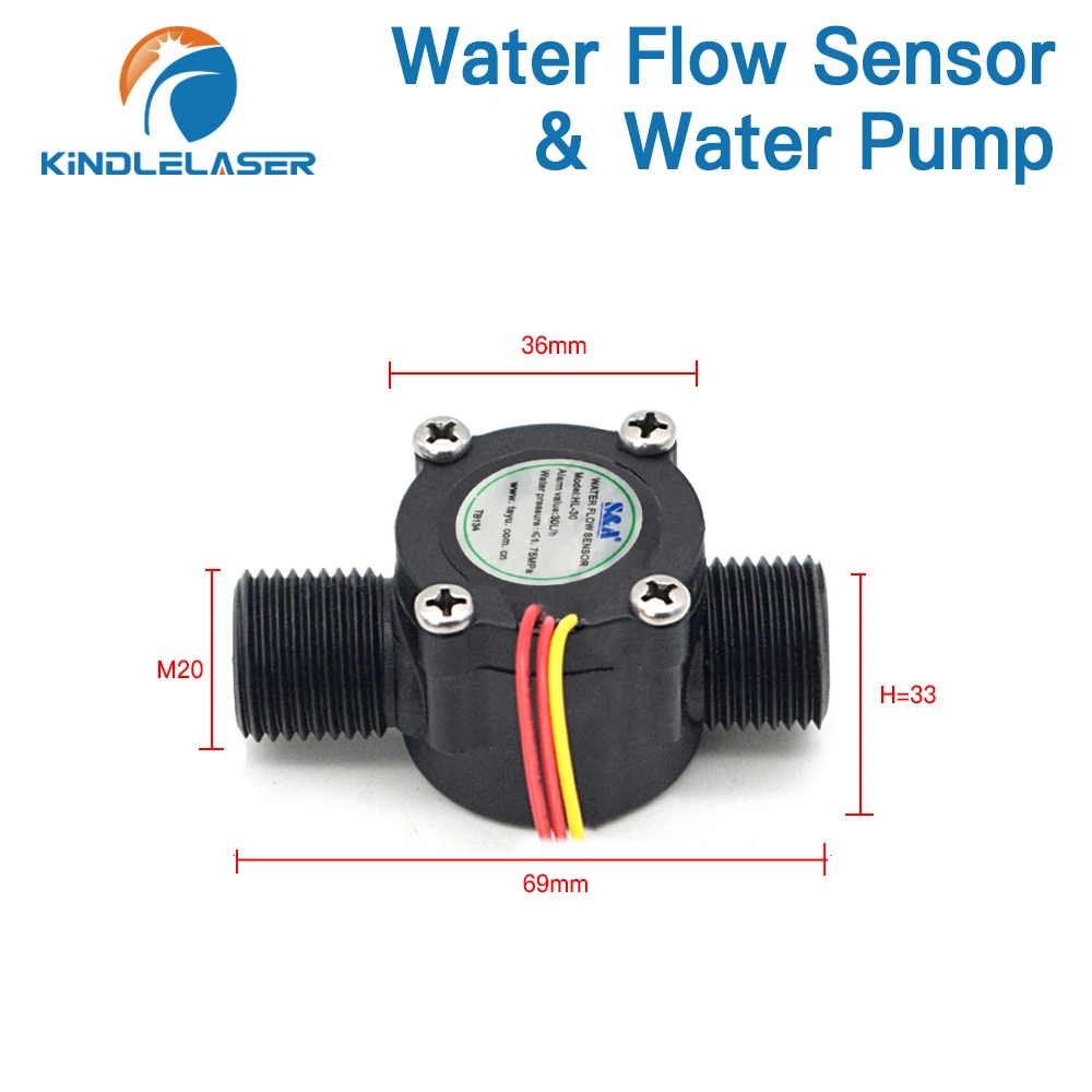 KINDLELASER Water Pump Water Flow Switch Sensor Set for S&A Industrial Chiller CW-3000 AG(DG) CW-5000 AH(DH) CW-5200 AI(DI)