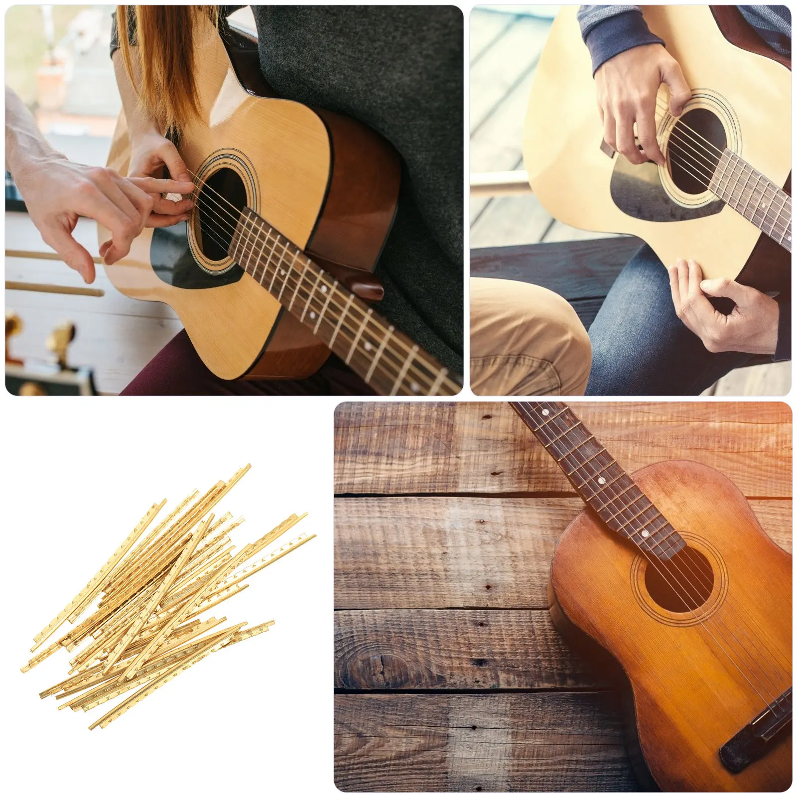 

40pcs Fret Wires Premium Copper Smooth Surface For Electric Guitar Upgrade Parts Metal Fret Line Replacement Guitar Fretboard