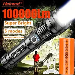 Heinast High Power LED Flashlight Rechargeable Torch Tactical Lantern Ultra Powerful Flashlight With USB Charging Outdoor