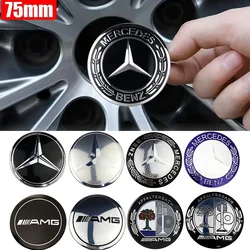 75mm Naklejka z emblematem piasty koła samochodowego do Mercedes Benz W203 W204 W205 W209 W210 W211 W212 W176 W166 W163 W221 Auto Rim Center Naklejka