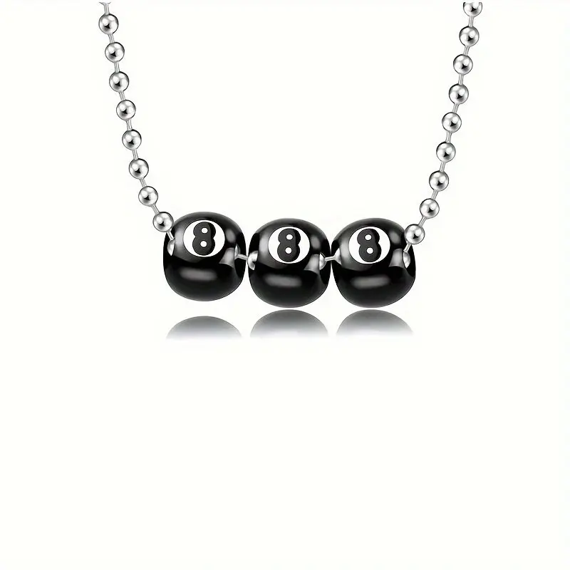 Charm necLucky 8 Ball Billiards Ball pendant choker necklace Player Ball Lucky 8 Ball Charm necklacesklaces with stainless steel