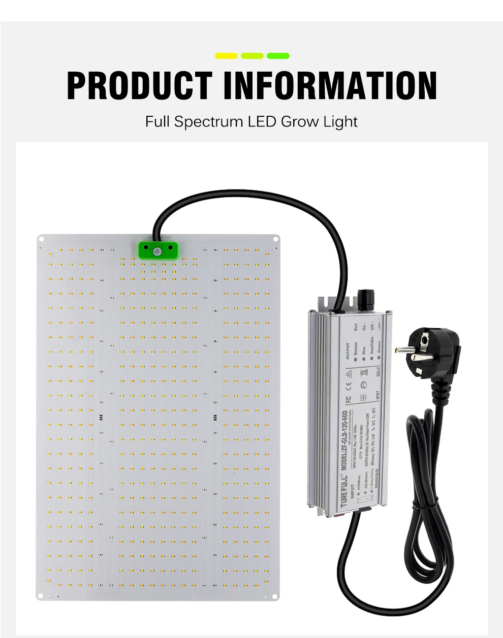 Vollspektrum Dimmbare Pflanzenlampe 120W 240W LED-Wachstumslampe mit UV-Unabhängigem Schalter für Indoor-Gewächshaus Gemüse Blumen Setzlinge – Detail 7
