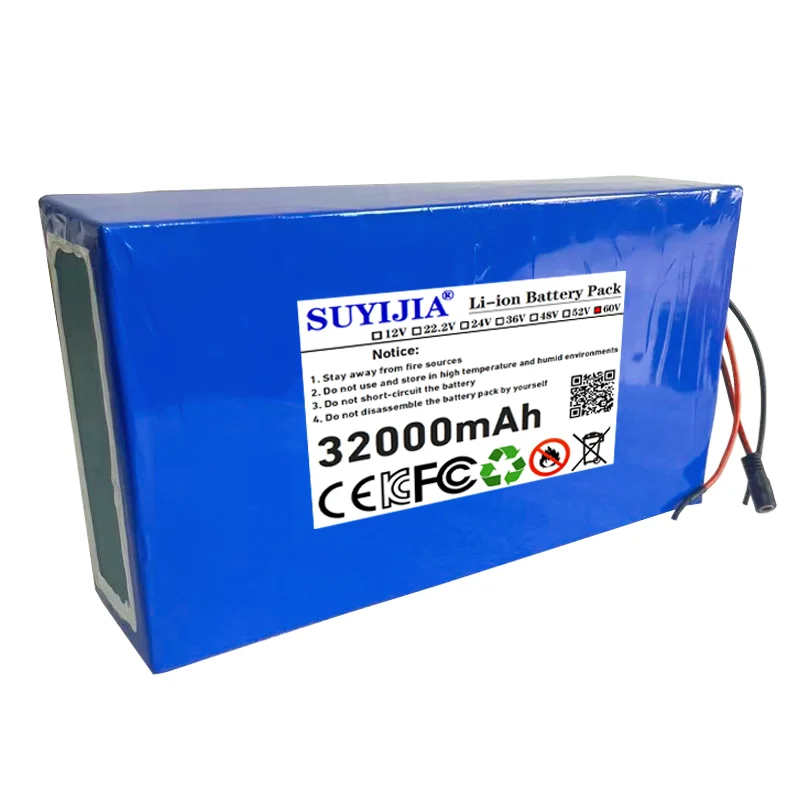 60 فولت 32 أمبير 1000-3000 واط عالية الطاقة 18650 بطارية ليثيوم جديدة 16S8P بطارية مناسبة لمختلف مركبات النقل