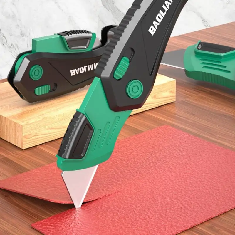 【LM】Foldable Art Knife Home Office-Specific Anti-Shock Labor-Saving Leather Carpet Cutting Knife Multi-Functional Craft Knives