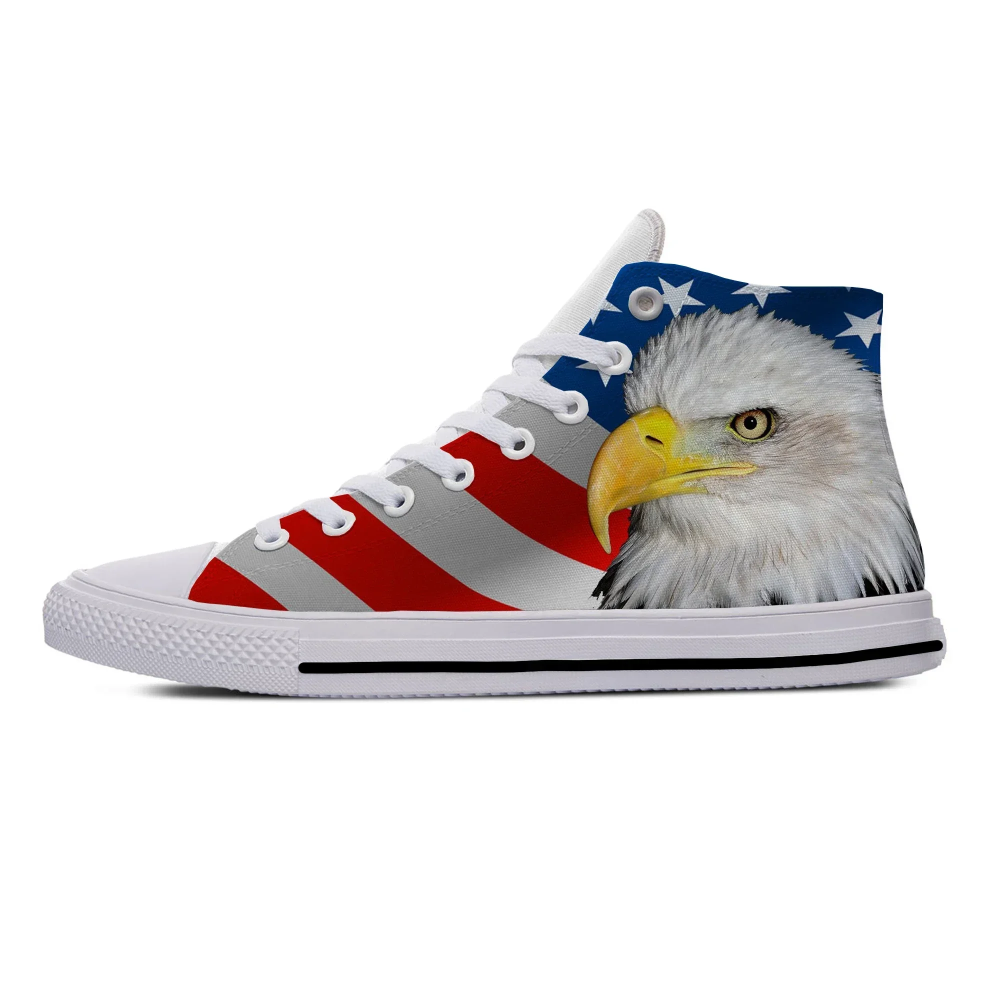2025 USA US American America Flag Eagle Patriotic Casual Cloth Shoes High Top Lightweight Breathable 3D Print Men women Sneakers