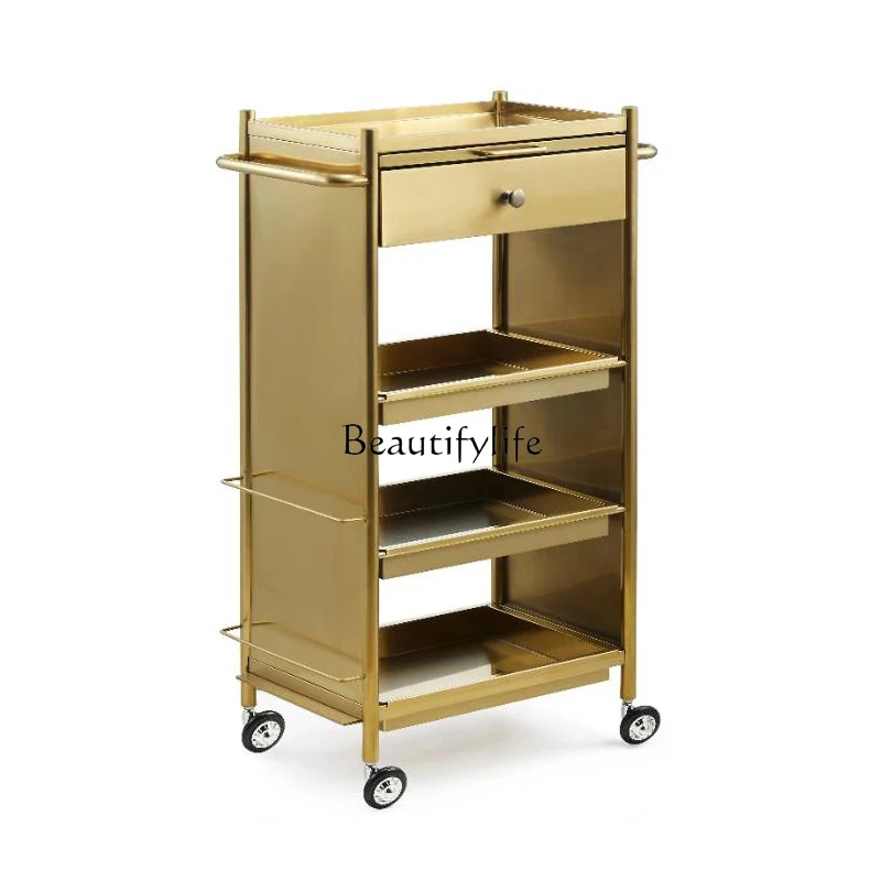 

Stainless Steel Hair Cart for Salon Barber Shop Hot Dyeing Hair Extension Tools Salon Cabinet