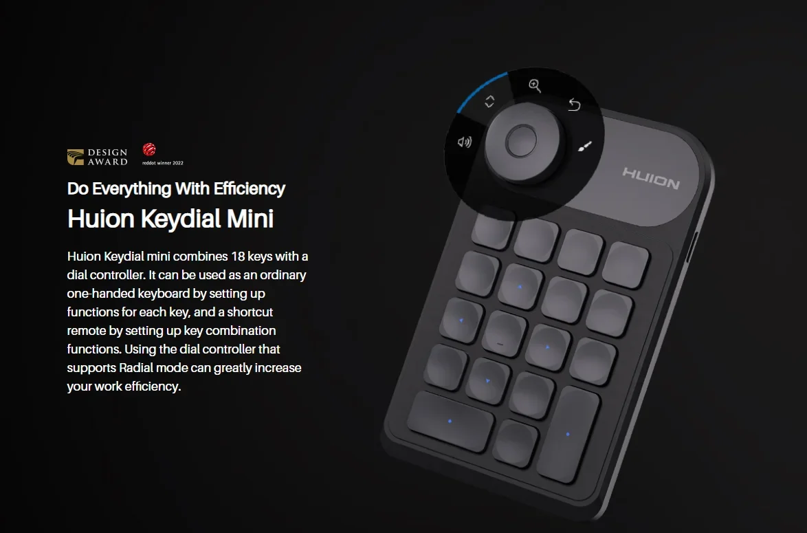 Ergonomic design one-handed keypad combines customized keydial mini keyboard K20