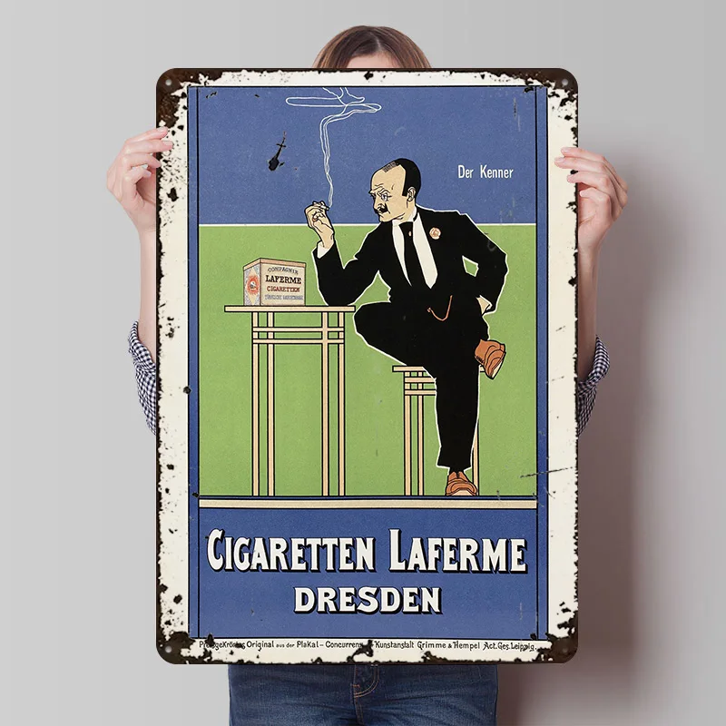Vintage Zigaretten-Werbeplakat, Individuelles Retro-Wandkunstwerk, Vintage Metallschilder zur Dekoration, Wohndekor-Artikel für Haus und Zimmer