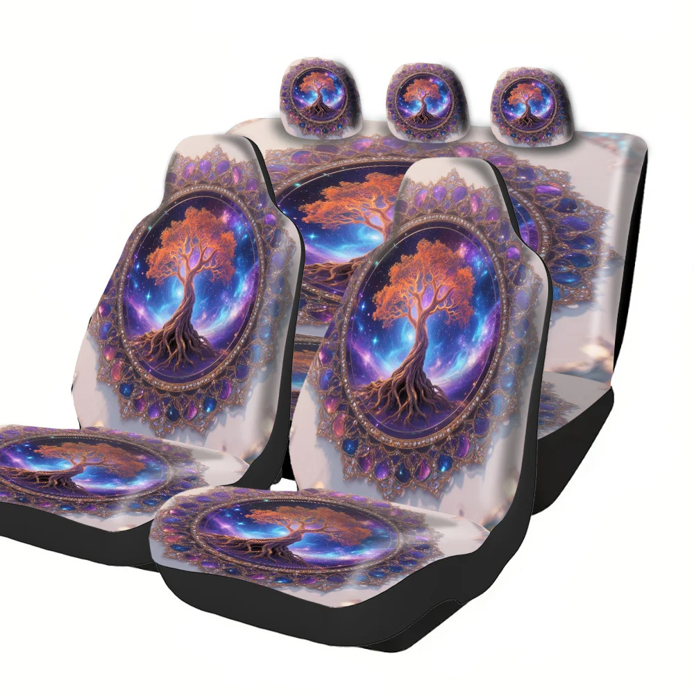 

Модные чехлы на автомобильные сиденья с принтом: Хэллоуин, Рождество, Новый год, Пасха, Древо Жизни, рамка с камнями. Подарок на удачу для внедорожников и седанов. Дышащие, комфортные.