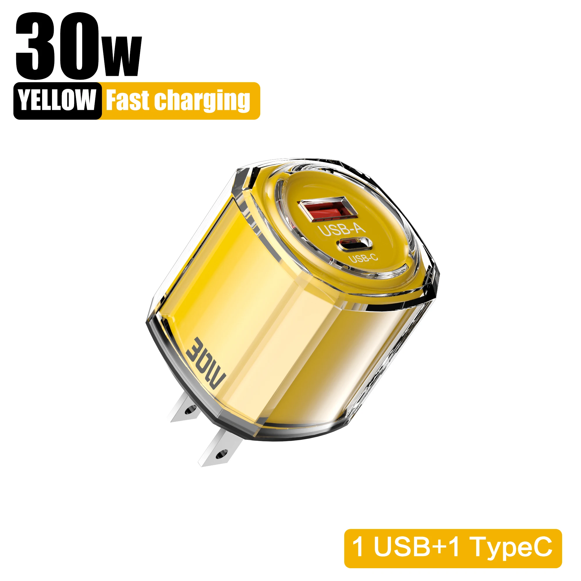 30W USB C-oplader Muti-poorten Snel opladen Snel opladen QC3.0 Type C PD Mobiele telefoon-muuradapter voor iPhone 16 Pro Xiaomi 15