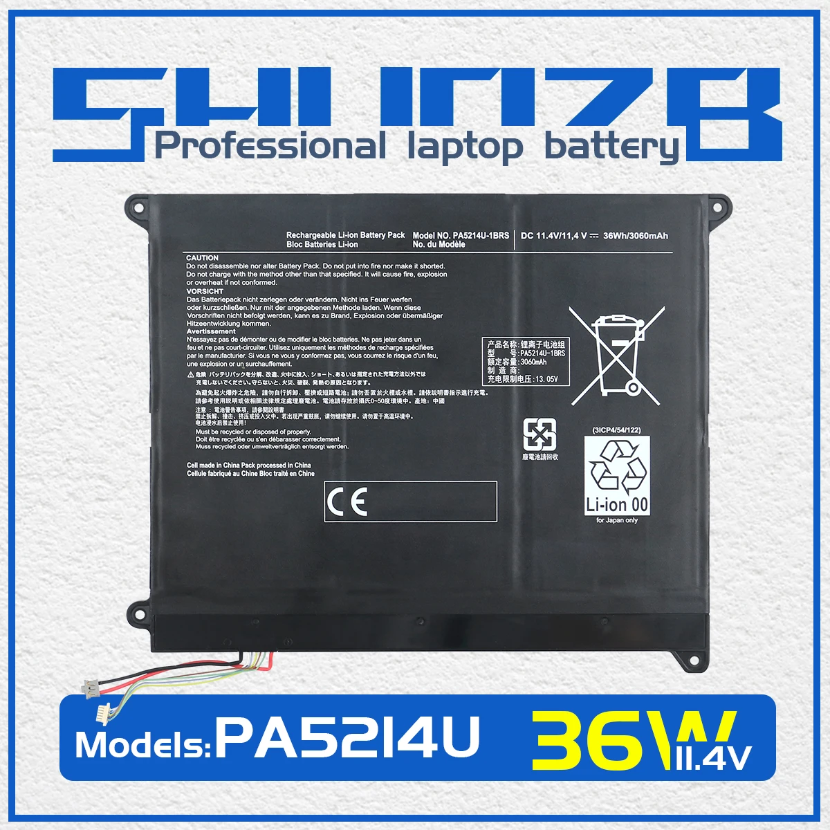 

SHUOZB PA5214U-1BRS Laptop Battery For Toshiba Portege Z20T-B Z20T-C Z20T-B-124 Z20T-B-10E Z20T-C-11N WT20-B-106 WT20-B 11.4V