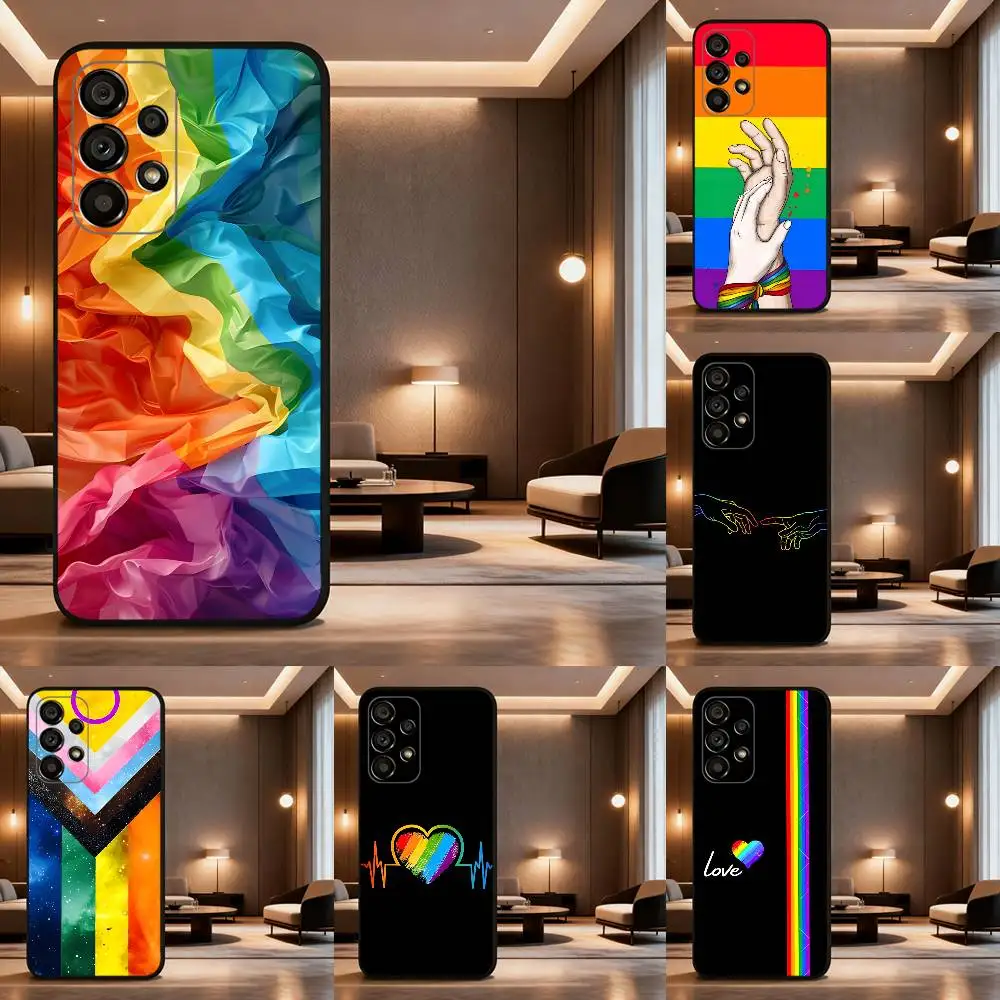 

L-Lesbian LGBT Rainbow Pride Phone Case Soft black protective case for Samsung Galaxy A32,A10,A71,A11,A12,A13, A31, Note 10,etc.