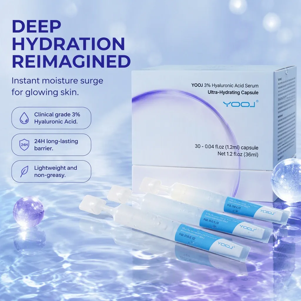 YOOJ 3% Hyaluronic Acid Serum Ultra-Hydrating Capsule Moisturizing Facial Care 30pcs 36ml