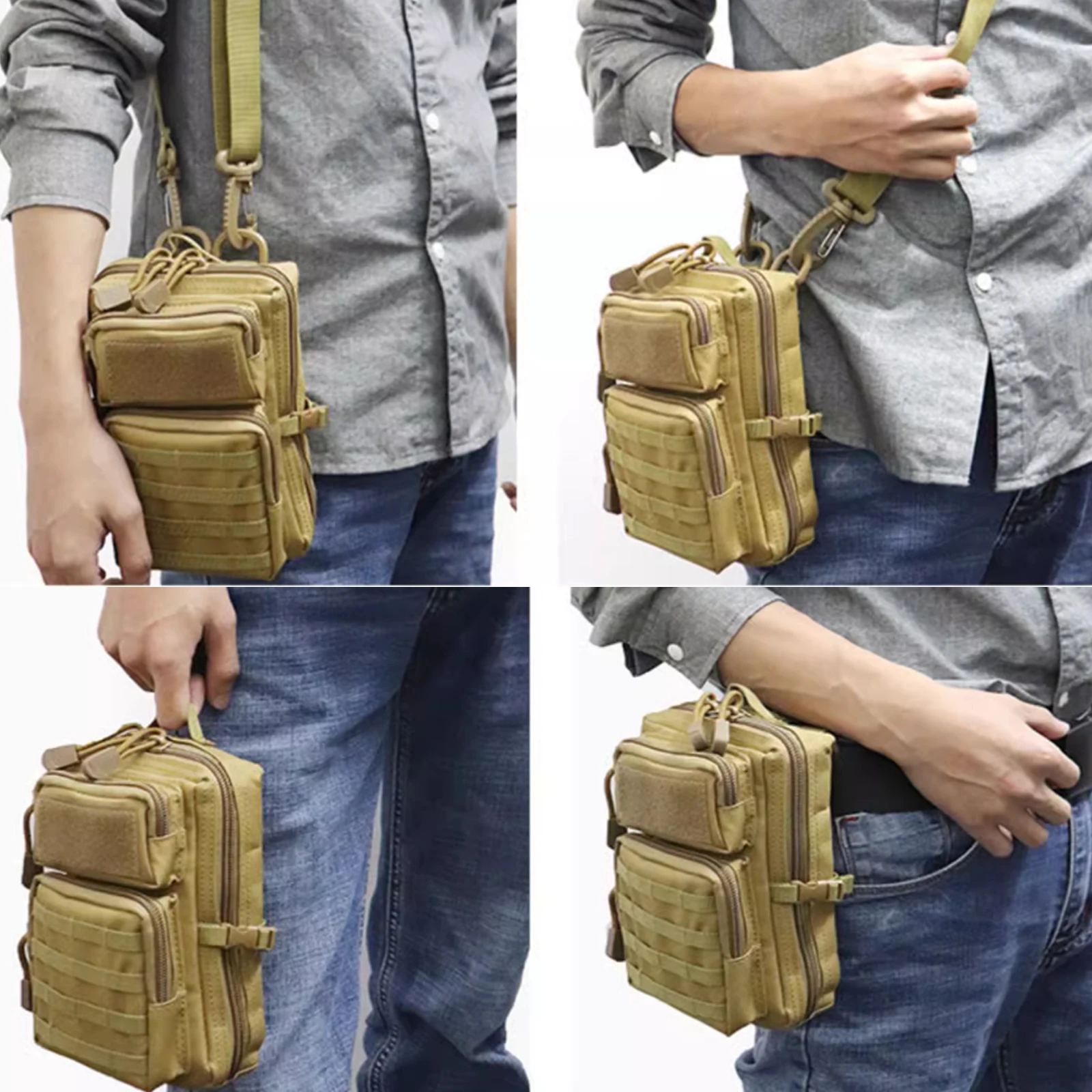 حقيبة خصر مرنة للرياضات الخارجية، حقيبة زجاجات مياه وظيفية قابلة للتعديل، حقيبة ركوب الدراجات للمشي لمسافات طويلة، حقيبة فاني رياضية للرجال والنساء #6