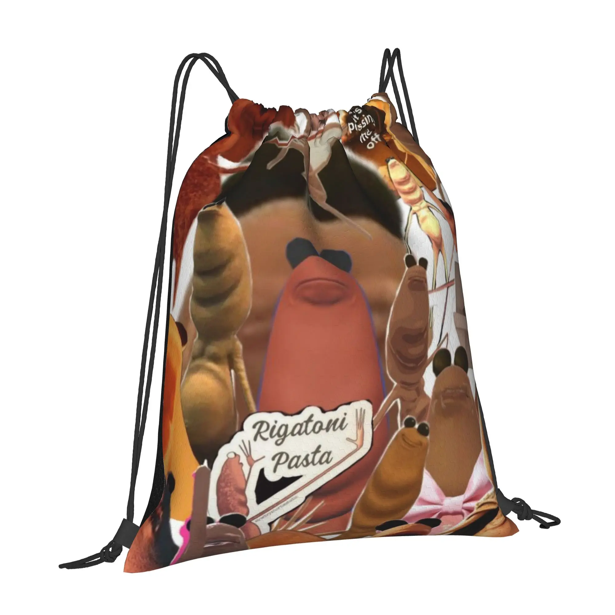 Marcus The Worm 5 Marcus The Worm Multi-function Pocket Men Women Storage Backpack Teenager Travel Bag Print Drawstring Bags