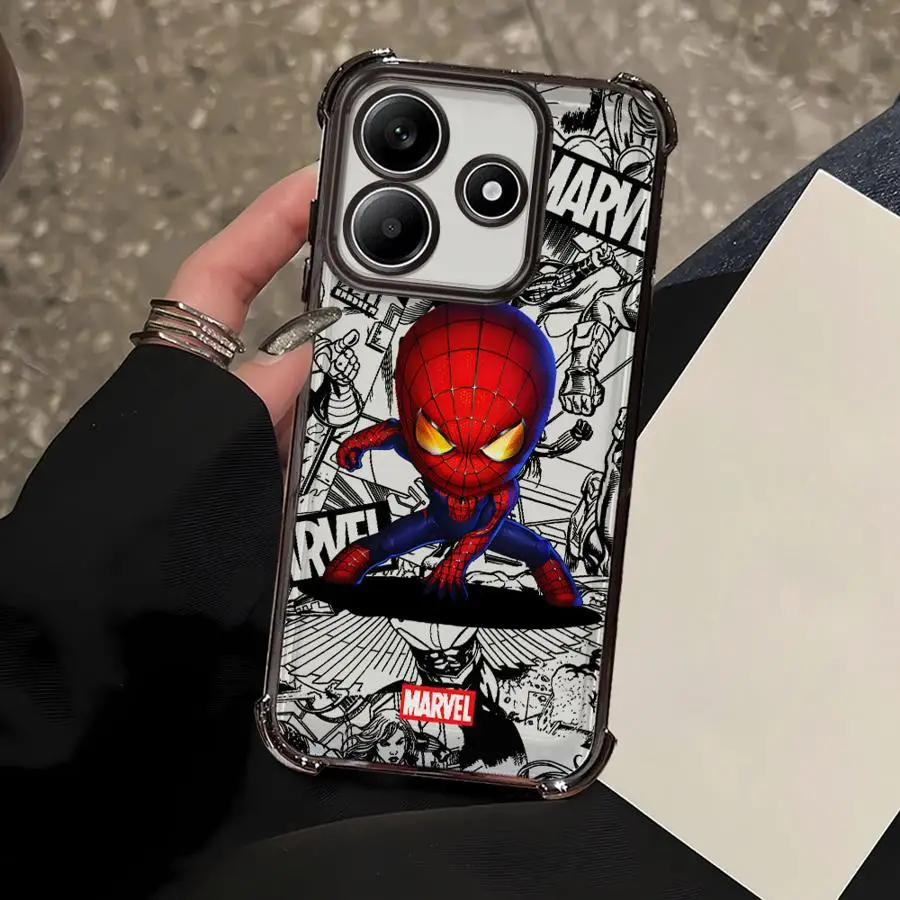 Clear Cover Case for Xiaomi Redmi 13C A3x 14C K80 Pro F7 Pro F7 Ultra Cool Marvel Spider Man Iron Man