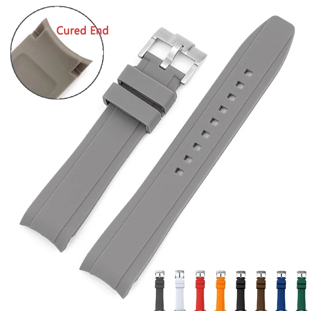 Silicone Watchband for Citizen Universal Bracelet 20mm 22mm Curved End Arc Rubber Strap for Swatch Waterproof Replace Wristband