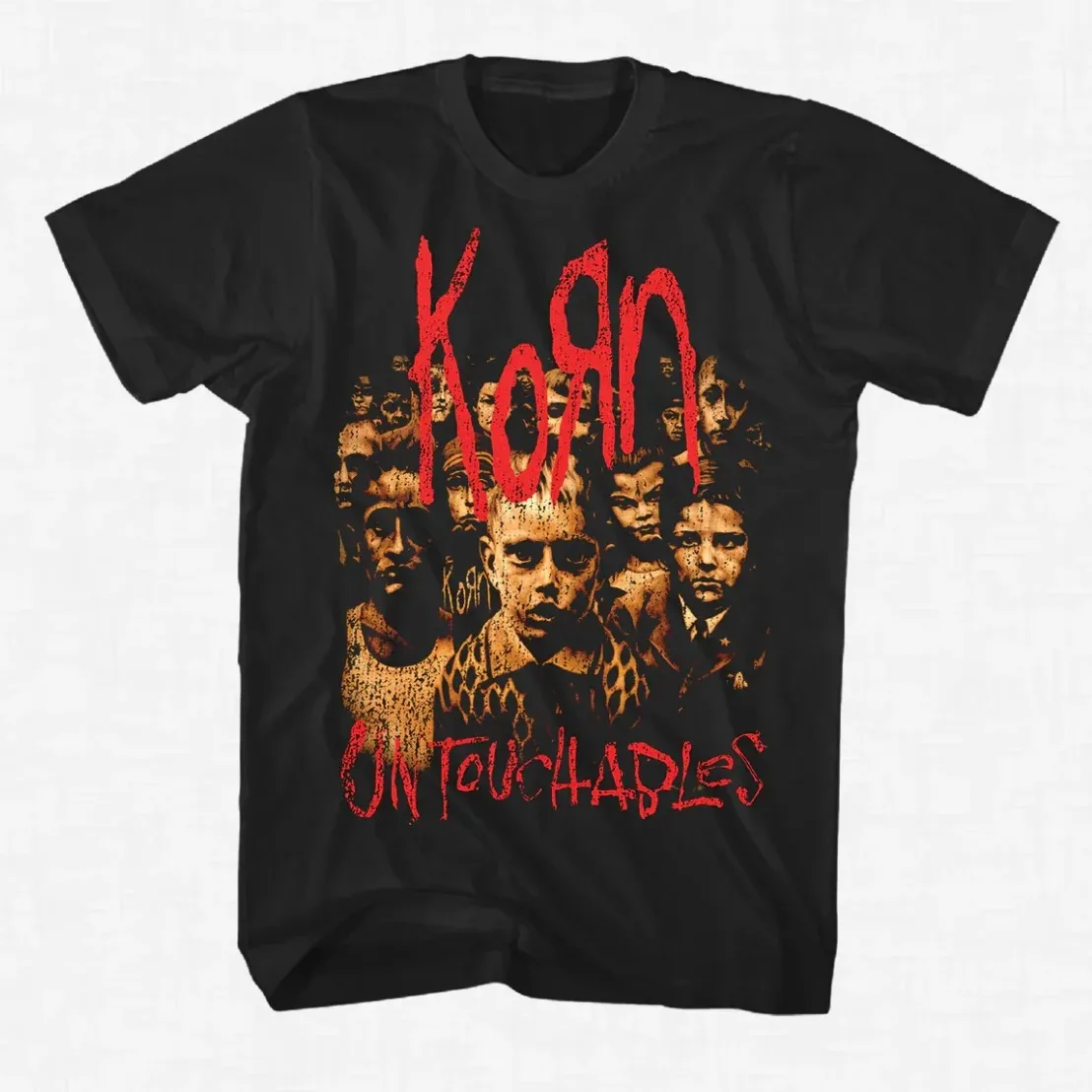 Korn Untouchables Band Printed T-Shirt, Pure Cotton Hip-Hop Vintage Streetwear Fashion Summer Short Sleeve Women And Men T-shirt