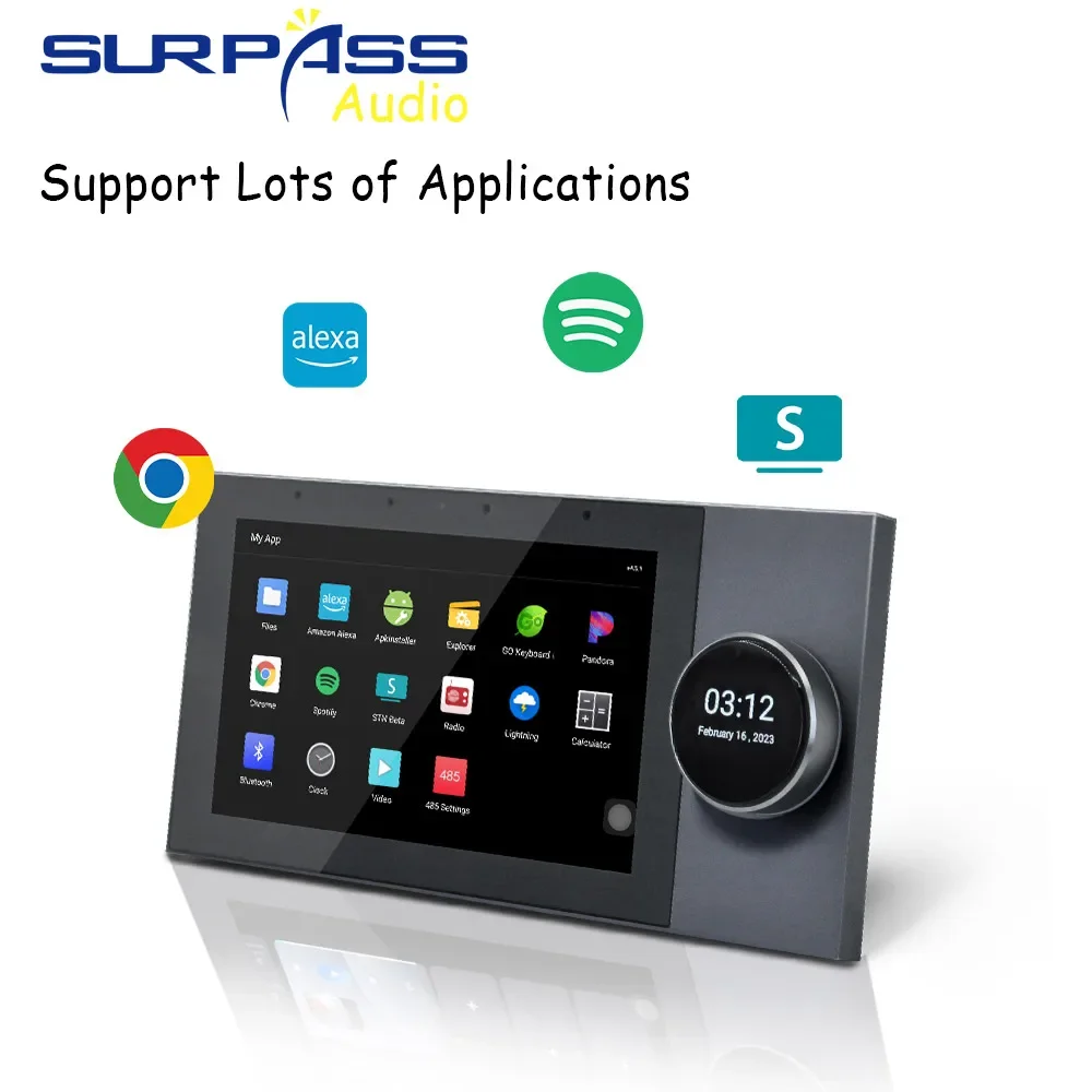 Android 8.1 System 7 Inch WiFi Bluetooth Wall Amplifier Smart Home Control Screen 2X25W Built-in Speakr Support TUYA RS485 Port