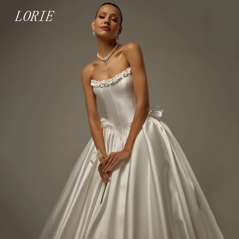 

LORIE Luxury Sleeveless A Line Wedding Dress Elegant Lace Bridal Dresses Waist Cinching Temperament Wedding Gown Customized 2026