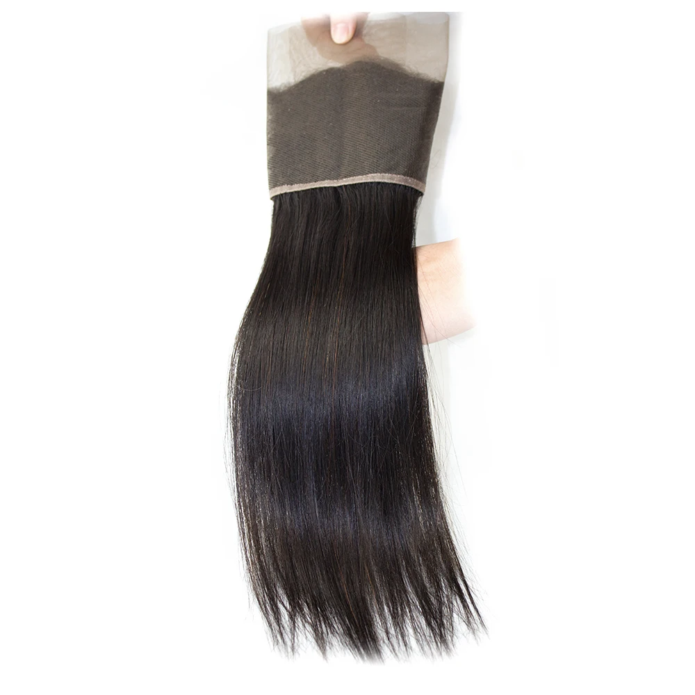 

13*4 Lace Frontal Straight Ear to Ear Front Lace Natural Color 150% Density Remy Indian Human Hair Extension 13x4