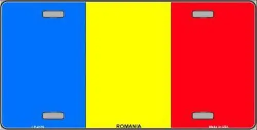 Romania Flag Metal Novelty License Plate Auto Tag Aluminum