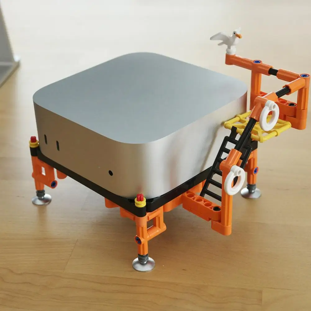 Building Block Host Stand For Mini M4/m4 Pro Front Switch Button One-click Power On Assembly Base For Mini L1f7