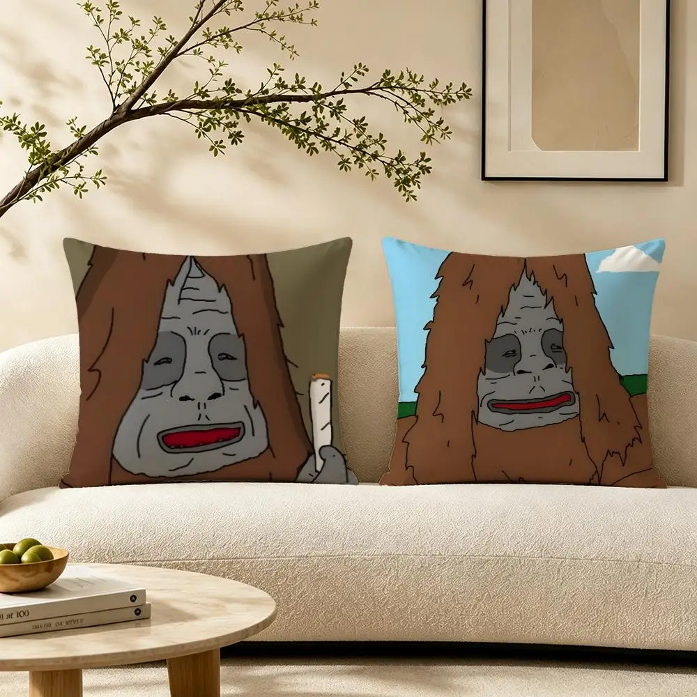 Sassy the Sasquatch Cushion Cover Pillow Short Plush Warm CreamStylel Cushion for Living Room Bedroom Sofa Ideal for Gifting