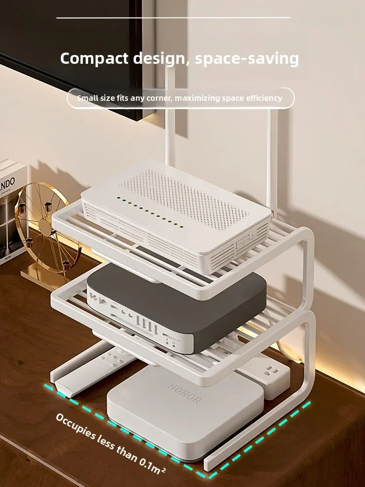 Router Storage Box Stand Metal Cooling Base Plate TV Box Placement Shelf Home Organization Tools Living Room Network Equipment