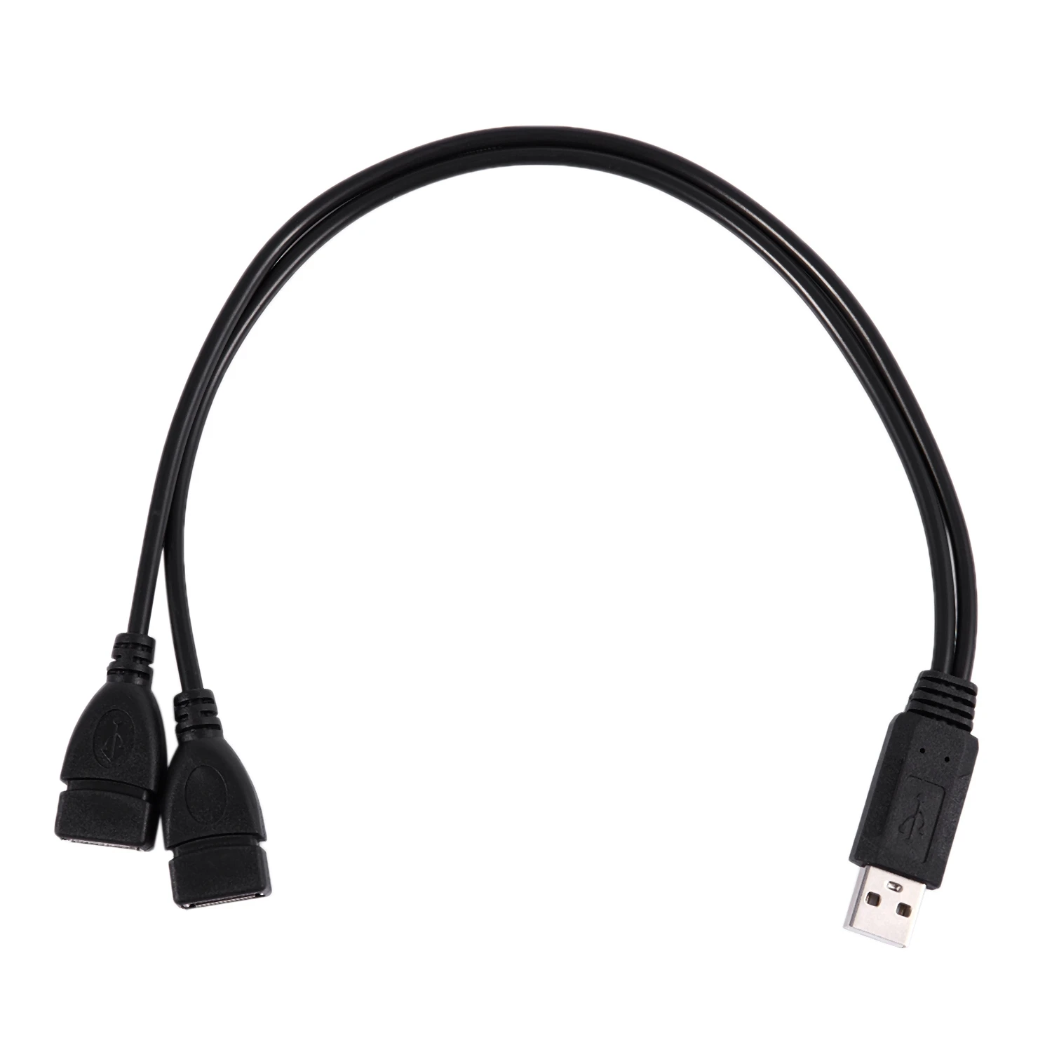 USB 2.0 A Male To 2 Dual USB Female Jack Y Splitter Hub Power Cord Adapter Cable