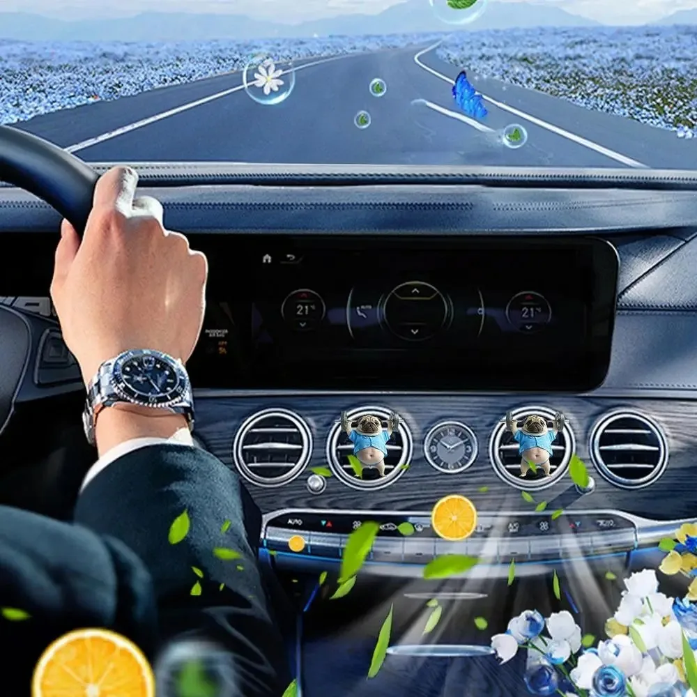 

Acrylic Car Air Vent Diffuser Clip Dog Shape Weightlifting Vent Clips Air Freshene Auto Aromatherapy Outlet Vent Perfume