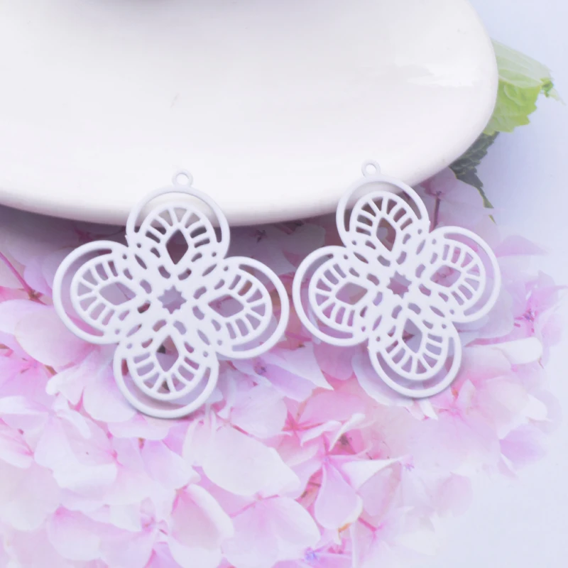 30 Stück/Set AB6757 37*35 Messing Filigran Goldfarben Blumen-Anhänger Schmuckmaterialien Geeignet für DIY-Ohrringe – Detail 10