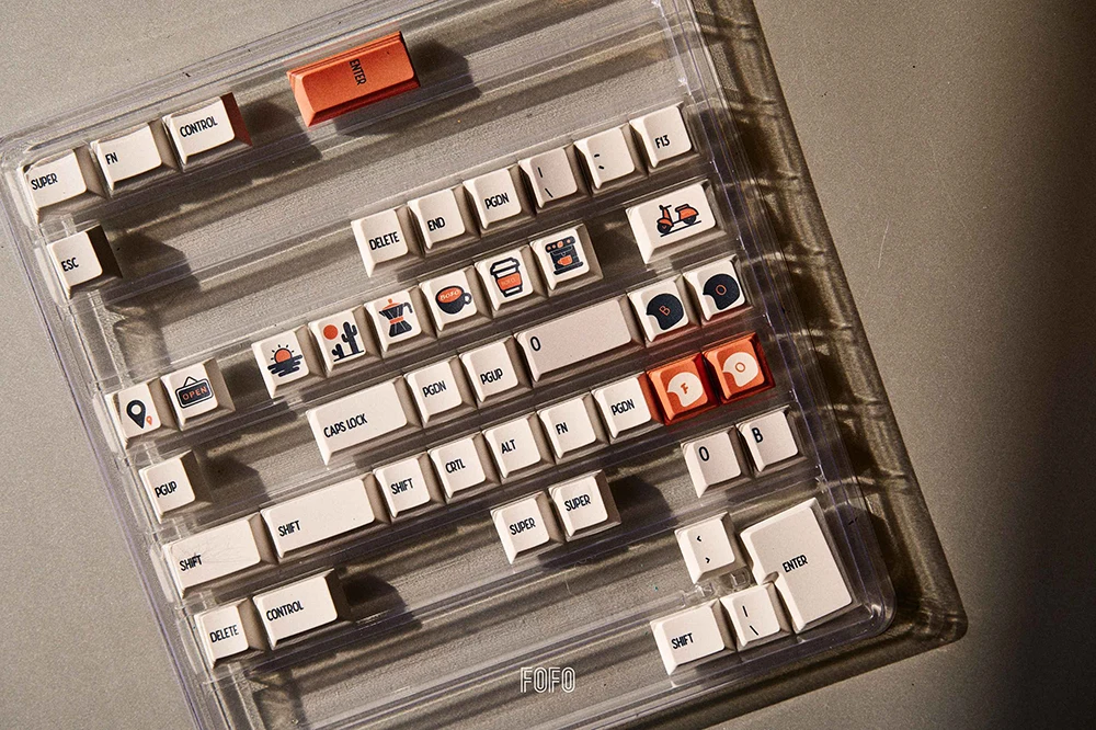 Bofo Cafe Keycap Cherry Profile ABS PBT Bofo Coffee Dye Subbed keycap for mx keyboard 87 104 xd64 BM60 BM65 BM68 BM80 made68