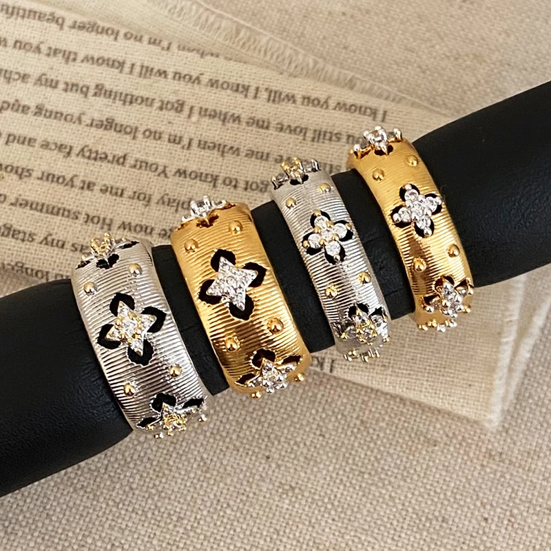 

PONYKISS стерлингового серебра 925 пробы, золото 18 карат, циркон, звезды, круглые открывающиеся кольца для женщин, винтажные ювелирные изделия, легкие роскошные аксессуары