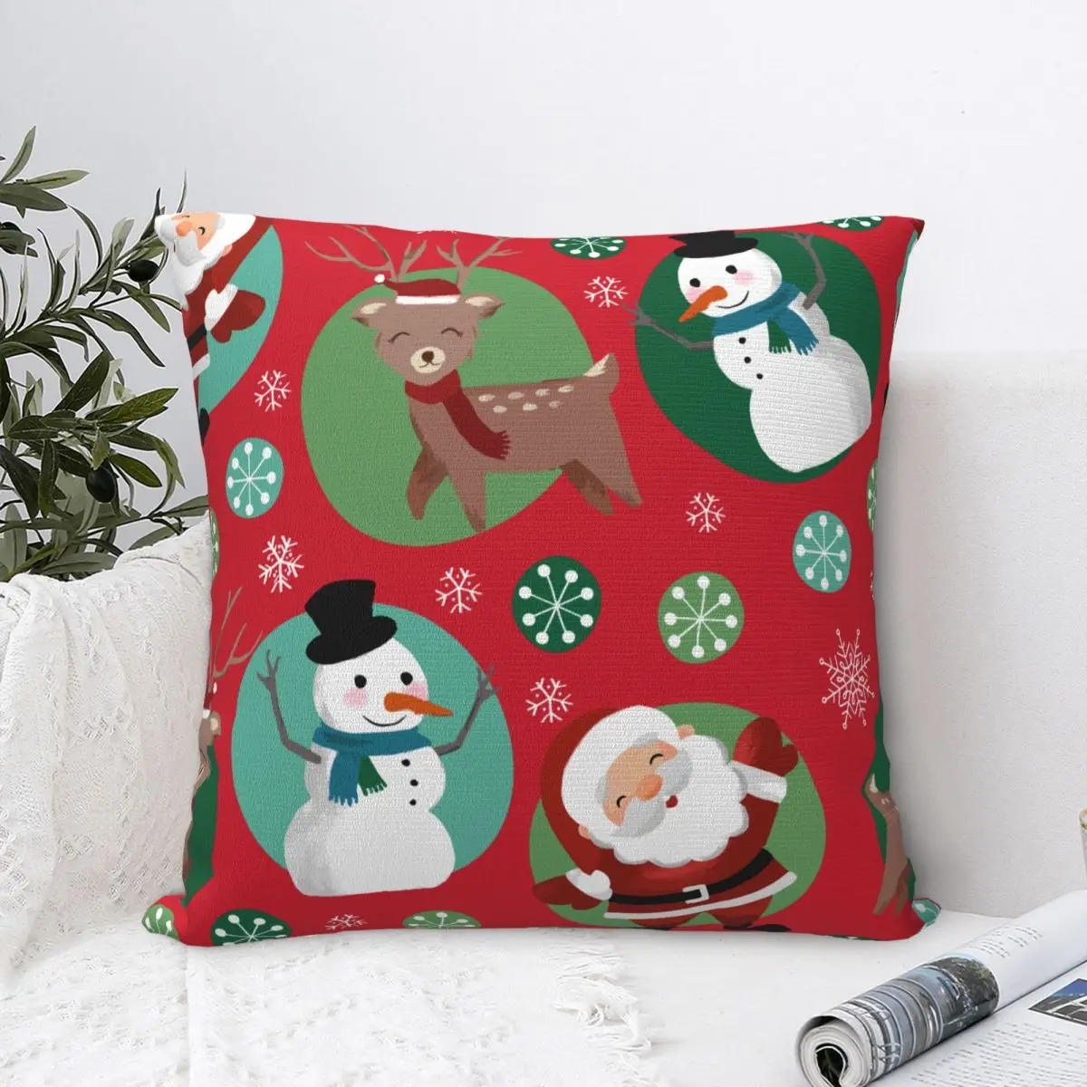 عيد الميلاد السنة الجديدة 2026 المخدة الوجهين الطباعة غطاء وسادة بوليستر هدية سانتا كيس وسادة غطاء السرير انغلق 40X40 #2