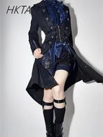 High Sense 2025 Spring New Y2k Trench Coat Dark Goth Robe Lolita Long Coats Lolita High Street Men and Women's Jacket Clothing