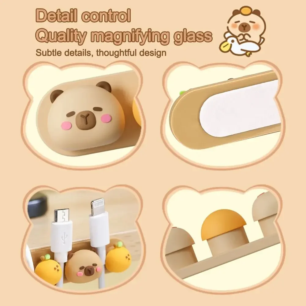 Organisateur de câbles fixes de bureau Capybara: support de gestion des fils auto-adhésif pour l'emballage des câbles de données