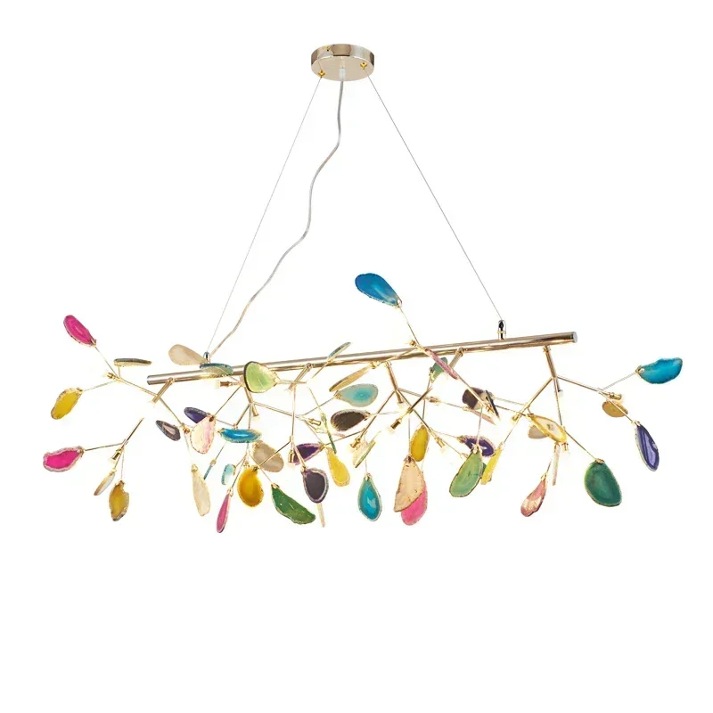 Nordic Natural Color Agate Lamp Firefly Chandelier Living Room Bedroom Dining Room LED Romantic Lighting Device Chandelier image 6