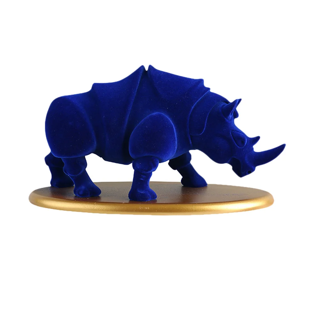 

1Pcs Mini Resin Rhino Ornament Desktop Decoration Office Home Adornment Small Cute Animal Craft Resin Animal Craft