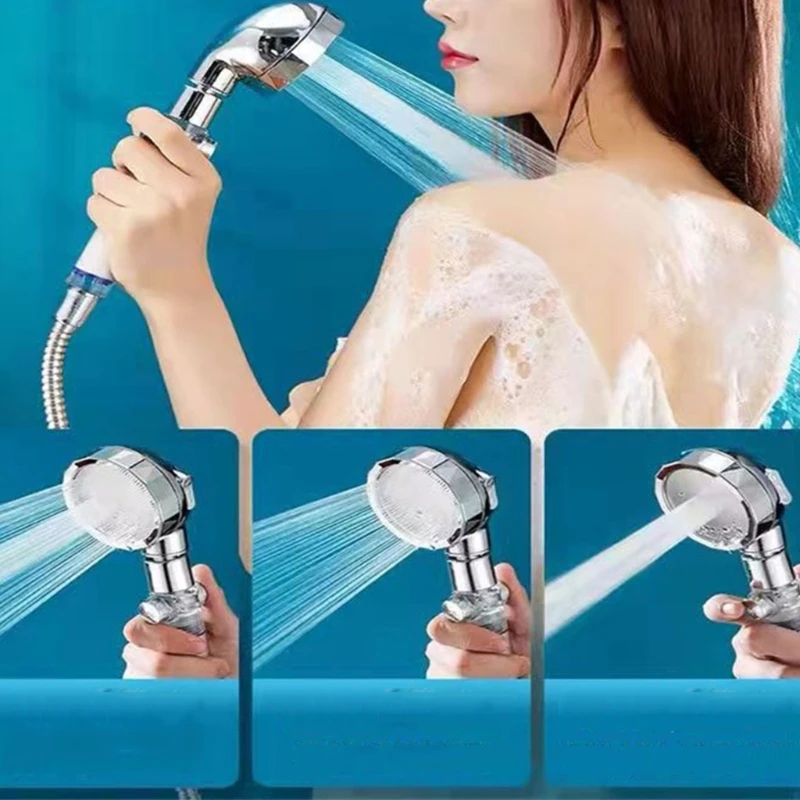 High Pressure Handheld Shower Head with 3 Settings Handheld Showerhead Adjust for Water Saving & Bath Experience